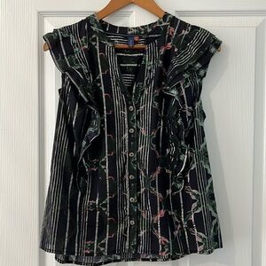 Anthropologie Pilcro Sleeveless Blouse Small Black